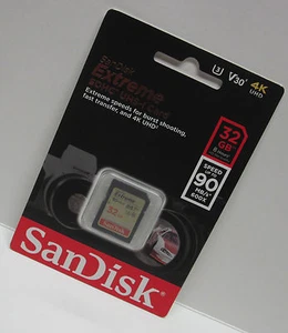 Sandisk 32G extreme C3 TG 4K Ultra HD SD card for Olympus TG5 TG4 TG3 TG2 TG1 - Picture 1 of 3