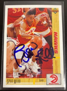 Spud Webb 1991-92 Upper Deck Auto #251 Hard-Signed Atlanta Hawks NBA - Picture 1 of 3