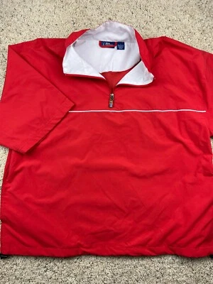 PGA Tour Rojo Pullover Cortavientos Hombre Grande Manga Corta Poliéster 1/4 Cremallera Foto 1 de 4