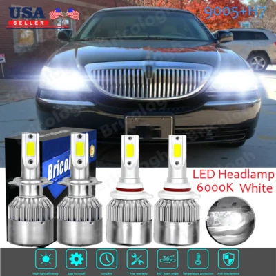 Комбинированные светодиодные лампы дальнего и ближнего света для Lincoln Town Car 2003-2011 4 штуки 6000K - Изображение 1 из 4