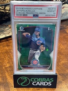 2023 Bowman Sapphire Jefferson Rojas Green Refractor 1st Bowman /60 PSA 10 Cubs