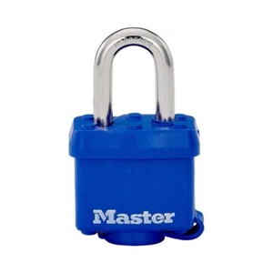 Master Lock 312D Lucchetto con chiave in acciaio temprato blu 1-1/2 pollice - Foto 1 di 1