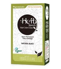 NWOB Dongsung Herb Speedy Color Cream Kit Natural Black 2.46oz/70g