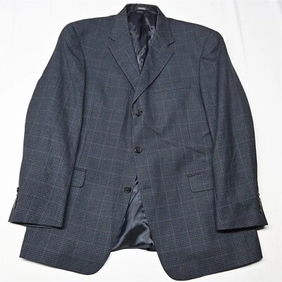 Blazer Abrigo Deportivo Chaqueta Austin Reed 44R Hecho en EE. UU. Azul Marino a Cuadros Lana Foto 1 de 4