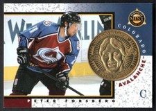 1997-98 Pinnacle Mint Peter Forsberg #3 w/Bronze Coin Colorado Avalanche