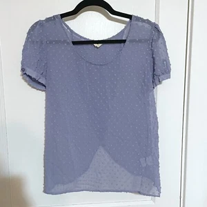 Pins & Needles Swiss Dot Patterned Open Back Blouse Women’s Medium Purple - Picture 1 of 4