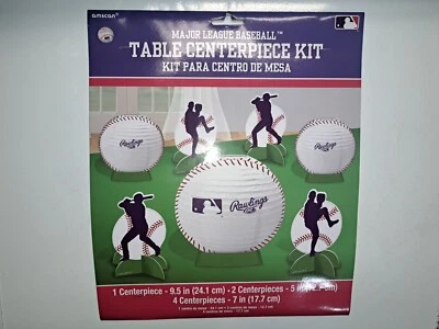 MLB Baseball Sports Theme Party Decoration Table Centerpiece Kit 7 Piece NEW - Image 1 of 4