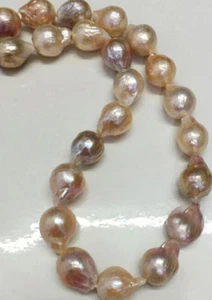Long 25" 11-14mm Real Natural South Sea Baroque Lavender Akoya Pearl Necklace - Picture 1 of 5