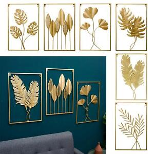 Golden Leaf Wall Art Decoration Bedroom Ornaments Living Room Home Iron