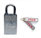 IFAM MAGNETIC PADLOCK. EASY TO USE FOR ALL AGES. NO KEYWAY. MAGNETIC KEY FOB.