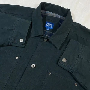 High Sierra Barn Shacket Coat Flannel Lined Canvas Work Jacket Black Men XL - Picture 1 of 9