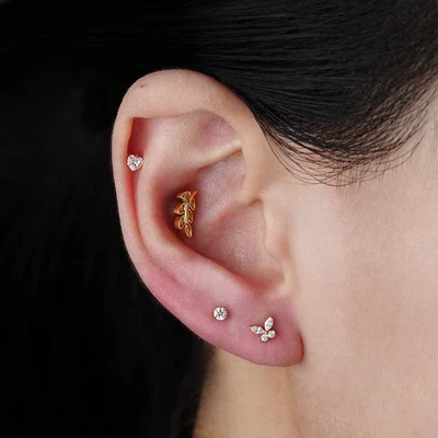 Титановый 16G мини бабочка CZ лабрет Tragus раковина спираль гвоздики нос пирсинг тела - Изображение 1 из 4