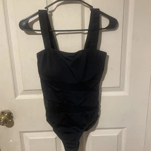Carmen Marc Valvo Swimsuit Womens One Piece Size 8 Black Mesh - Picture 1 of 15