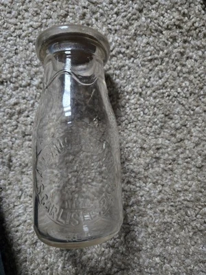 Vintage Carlisle PA Milk Bottle Lambaugh's Dairy Half Pint - Image 1 of 3