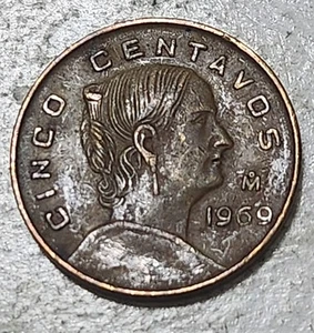 MÉXICO 🇲🇽 FIVE (5) CENTAVOS COIN 1969 - Picture 1 of 2