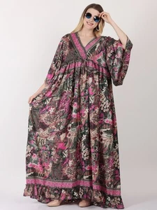 Women Loose Sleeve V-Neck Plus Size Flowy Maxi Dress with Pocket Assorted Lot - Picture 1 of 10