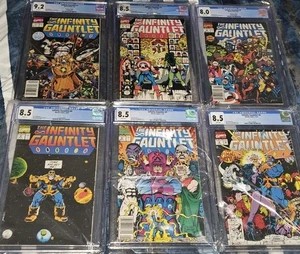Infinity Gauntlet Komplettsatz 1 2 3 4 5 6 CGC Kiosk/Direktausgabe Krieg 1991 - Bild 1 von 8