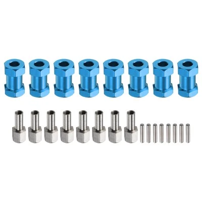 8stk 12mm Radnabenadapter Kombinierer Kupplung, Aluminium 20mm Verlängerung Blau - Bild 1 von 4