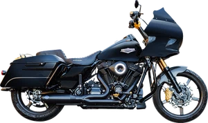 S&amp;S Cycle 2-Into-1 Qualifier Exhaust System for Race Bikes - Guardian Black - Picture 1 of 3