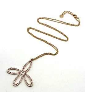 SWAROVSKI LOLA & GRACE ROSA KRISTALL ANHÄNGER HALSKETTE - FLORAL - LANGE ROSEGOLD KETTE - Bild 1 von 6
