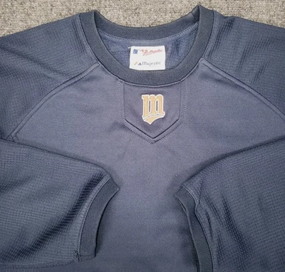 Minnesota Twins Majestic Sweatshirt Mens Navy Therma Base Pullover MLB - Image 1 of 4
