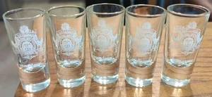 Lot of 5 Sauza Tequila 100 Anos Years Shot Glasses Clear Glass - Picture 1 of 5