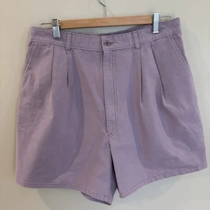 Vintage LL Bean Cotton Pleated Shorts Size 32.5” Waist- Freeport Maine Tag - Picture 1 of 8