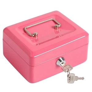 Caja de efectivo pequeña con bandeja para dinero - Caja de bloqueo de metal para niños 5,9" x 4,7" x... - Imagen 1 de 9
