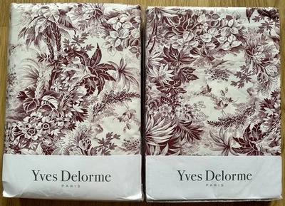 NUEVA Funda Nórdica Yves Delorme King 111 x 92" Inodoro Rayas Inversas + Sábana Plana Foto 1 de 4