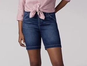 Lee Damen Legendary Mid Rise 7" Denim Chino Walk Short-Expedition Blau Größe 12 - Bild 1 von 9