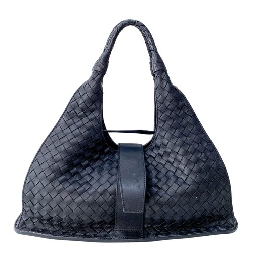 Borsa a tracolla BOTTEGA VENETA in pelle intrecciata nera