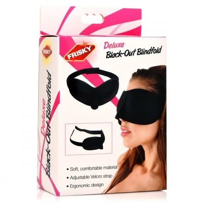 Frisky Deluxe Black Out Blindfold Blind Fold Bondage BDSM S&M BDS&M Neoprene Sub - Image 1 of 4