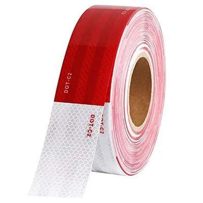  2 дюйма x 160 футов светоотражающая защитная лента DOT-C2 водонепроницаемая красная 2 дюйма x 160 футов - Изображение 1 из 4