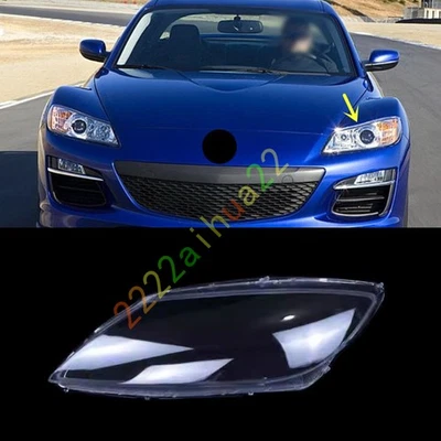 For Mazda RX-8 Coupe 2004-2008 Left Side Headlight Lens Clear Cover + Glue - Изображение 1 из 4
