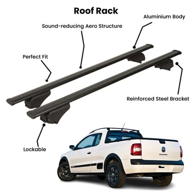 2 piezas barras transversales negras para VOLKSWAGEN SAVEIRO PK 2010- Foto 1 de 4