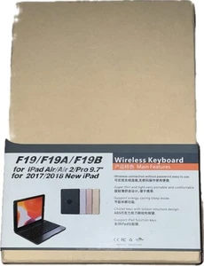 Wireless Keyboard F19/F19B for iPad Air/Air 2/Pro 9.7 2017/2018 Black - Picture 1 of 2