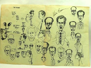 Many faces of Paul Shaffer Nightmare Pen and Ink Sketch by Gordie Brown 1984 - Picture 1 of 8