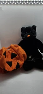 1999 Build A Bear 16 Zoll Lucky Kitty schwarze Katze orange Nase grüne Augen - Bild 1 von 11