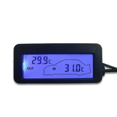 BCSMMCAR 12V Car LCD Digital Display Thermometer Inside &Outside Temperature Gauge Meter