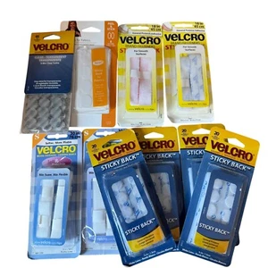 (10) Lot Velcro Sticky Back for Fabrics & Sew-On Mix Assorted Dots Strips White - Picture 1 of 11