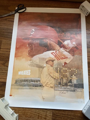 Pete Rose Cincinnati Red 4192 Wheaties Passing Cobb VINTAGE POSTER Not Displayed Cover