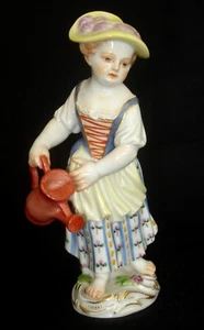 Antique 18th Century Meissen Girl with Watering Can J Kaendler Figurine #28 Mint - Picture 1 of 10