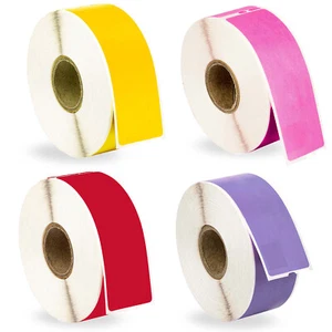 DYMO LW 30252 Address Labels - 100 Rolls - 25 each LAVENDER RED PINK YELLOW - Picture 1 of 8
