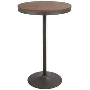 Lumisource Bar Table Dakota Grey Brown Adjustable Height