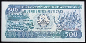 Mozambique 500 Meticais 1986 - P-131 (M1203) - BA-E - Picture 1 of 2
