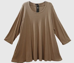 NAVEED softe Kuschel Oversize Tunika Pulli 52-54 (4) A-Linie + Taschen camel - Bild 1 von 2