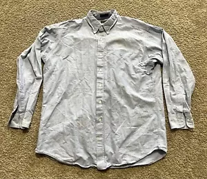 Chaps Ralph Lauren Shirt Mens 16 34/35 Blue Cotton Made In USA - Picture 1 of 8