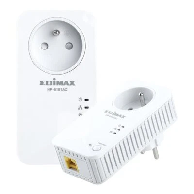 Edimax Power line Integrated Power Socket 2 Pack White HP 6101ACK - Immagine 1 di 4