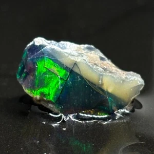 Bright Neon Flared Non-Hydrophane Welo Ethiopian Opal Rough Cutting Gemstone - Picture 1 of 7