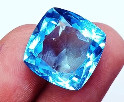 Piedra preciosa suelta corte cojín certificado aguamarina 12,30 quilates con regalo gratis Foto 1 de 4